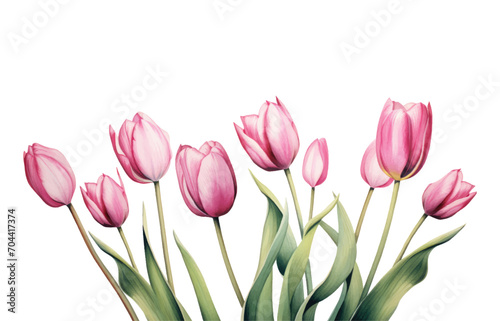 Women's Day. Greeting card with tulips. Vector illustration.