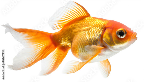 Goldfisch isoliert auf weißem Hintergrund, Freisteller  photo