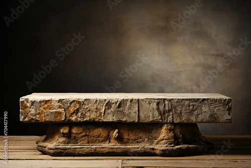 Fotografia product display stone plinth on plain color studio background