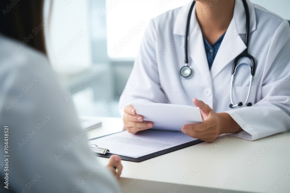 Doctor and patient discussing current health checkup while sitting in clinic with medical concept Discuss cancer with the doctor at the hospital Doctor and patient discussing current health checkup while sitting in clinic with medical concept Discuss cancer with the doctor at the hospital