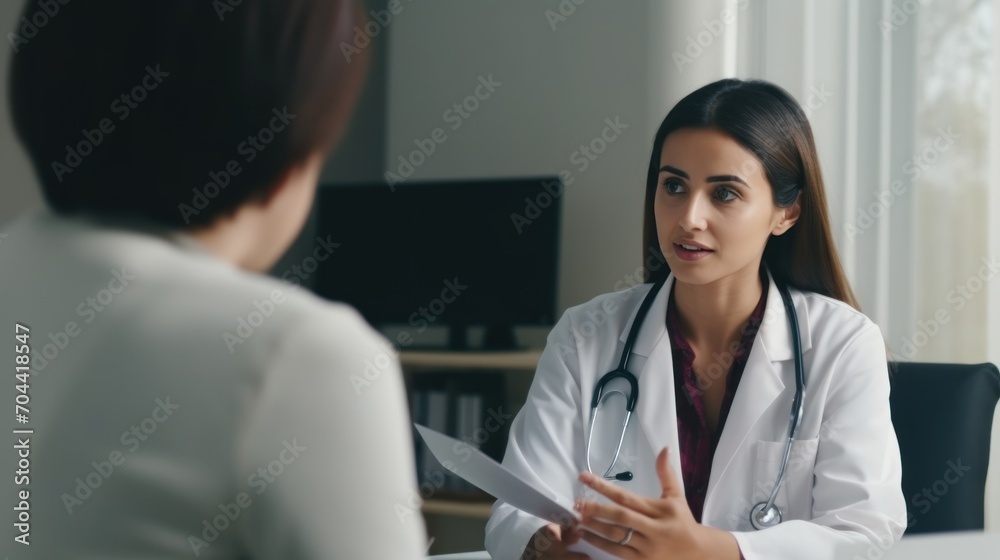 Doctor and patient discussing current health checkup while sitting in clinic with medical concept Discuss cancer with the doctor at the hospital Doctor and patient discussing current health checkup while sitting in clinic with medical concept Discuss cancer with the doctor at the hospital