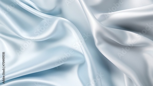 Light pale tender blue white silk satin, copy space, 16:9