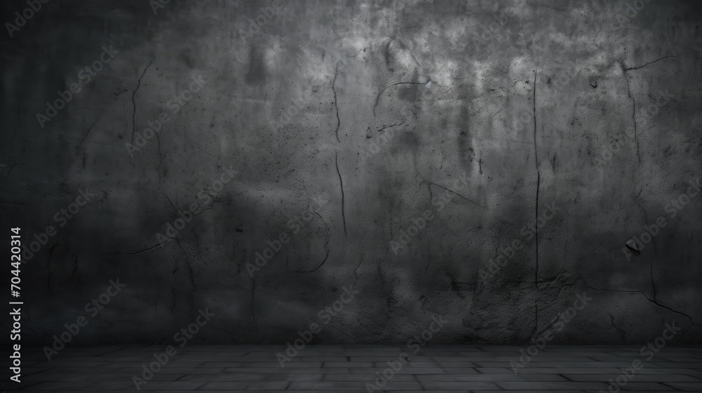 Dark walls, slightly light black concrete cement texture for background - obrazy, fototapety, plakaty 