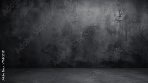 Dark walls, slightly light black concrete cement texture for background photo