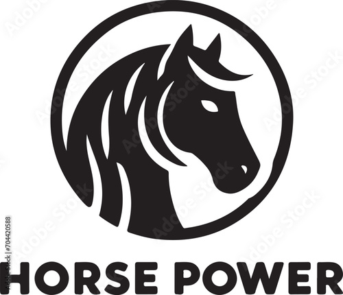Horse Face Logo vector black color silhouette, isolated white background