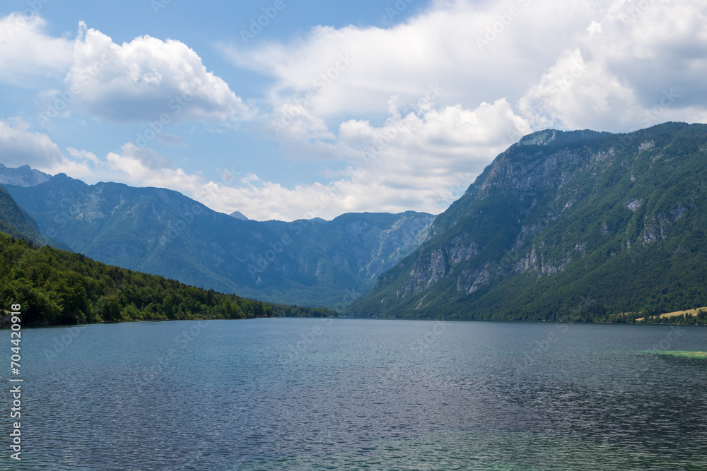 Lake Bohinj a large lake in Slovenia, is located in the Bohinj Valley of the Julian Alps, in the northwestern region of Upper Carniola, part of the Triglav National Park Lake Bohinj a large lake in Slovenia, is located in the Bohinj Valley of the Julian Alps, in the northwestern region of Upper Carniola, part of the Triglav National Park