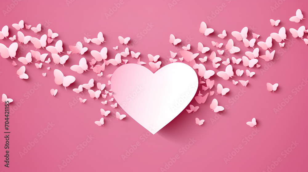 Realistic valentine's day background in pink colour, generative ai