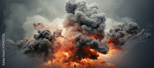 fire smoke bomb explosion, gas, burn 18 photo