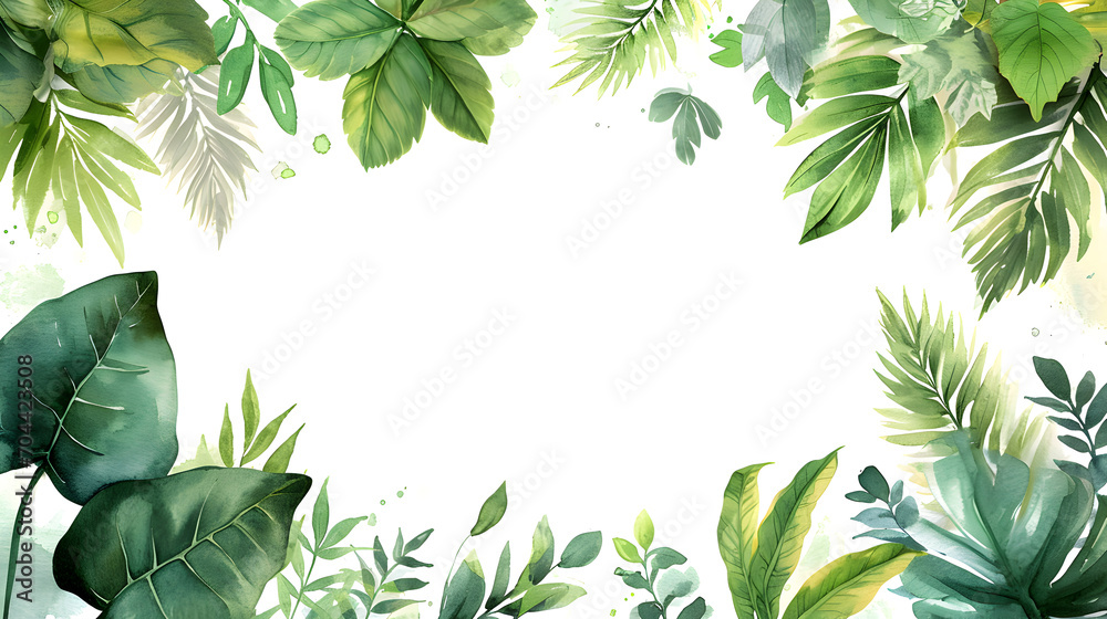 botanical border watercolor frame template