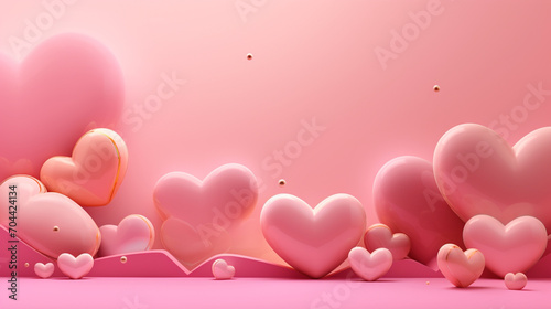 Pink background decoration valentine concept. Generative AI