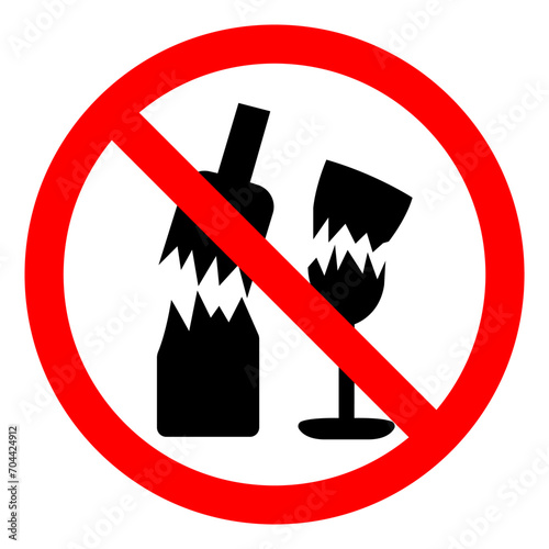 No Glass Broken Symbol Sign ,Vector Illustration, Isolate On White Background Label. EPS10