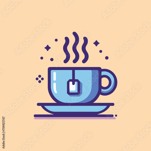 Cup of coffee or tea, flat vector illustration