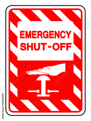 Emergency Shut Off Symbol Sign, Vector Illustration, Isolate On White Background Label. EPS10
