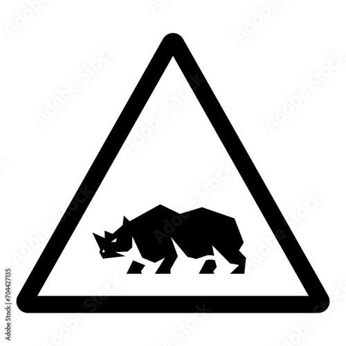 Rhinoceros Area Symbol Sign ,Vector Illustration, Isolate On White Background Label. EPS10