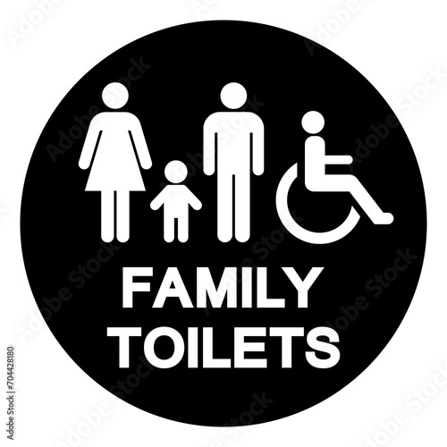 Family Toilets Symbol Sign,Vector Illustration, Isolated On White Background Label. EPS10