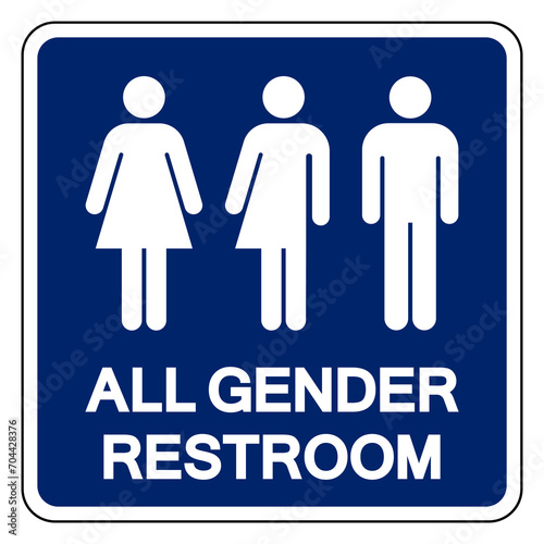All Gender Restroom Symbol Sign,Vector Illustration, Isolated On White Background Label. EPS10