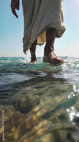 Divine Miracle:Jesus Walking on Water, a Powerful Symbol of His Miraculous Ability and Divine Nature.