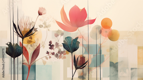 Modern Botanical Fusion Abstract patterns