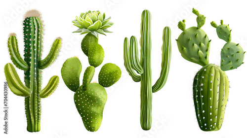 Set of cactus plants On a transparent background PNG