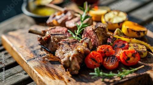 Grilled Marinated Lamb and BBQ Vegetables
