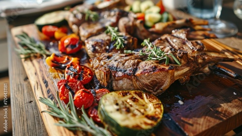 Grilled Marinated Lamb and BBQ Vegetables