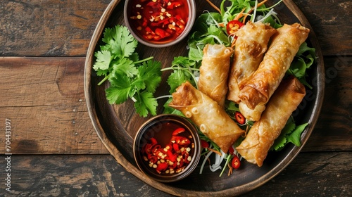 Fried Chicken Spring Rolls Vietnamese food photo