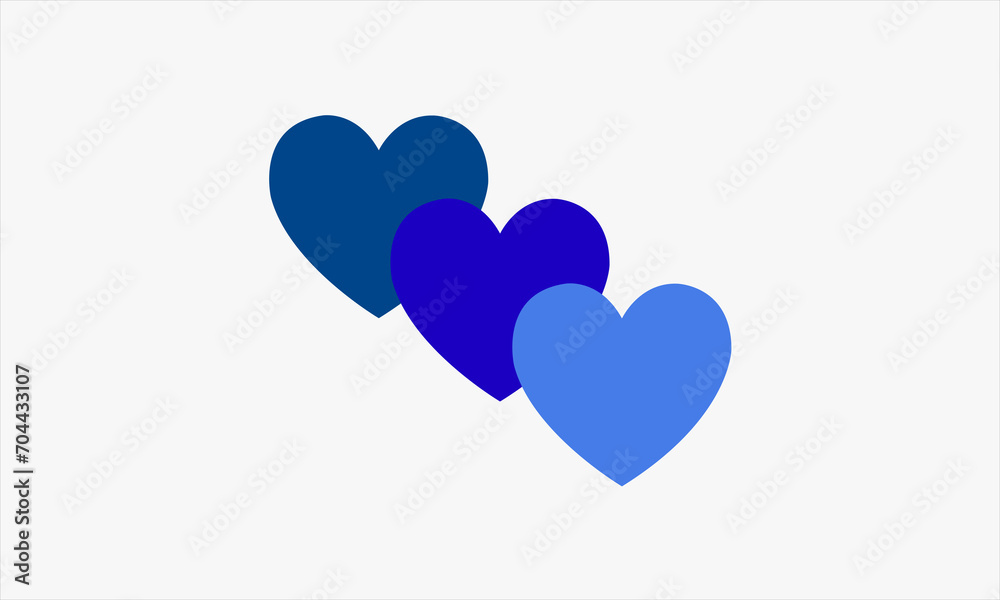 Blue love heart shape design isolated vector 