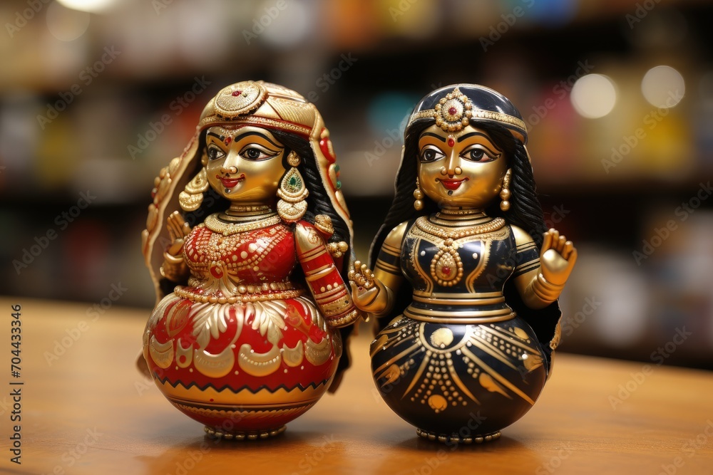 Beautiful Colorful Couple of Traditional Indian Doll