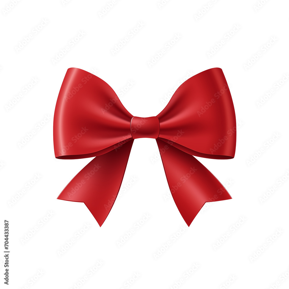 red bow ribbon on an isolated red bow ribbon on an isolated