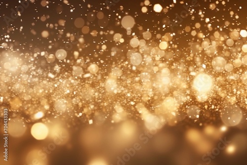 Golden Christmas particles and sprinkles for a holiday celebration like Christmas or new year.