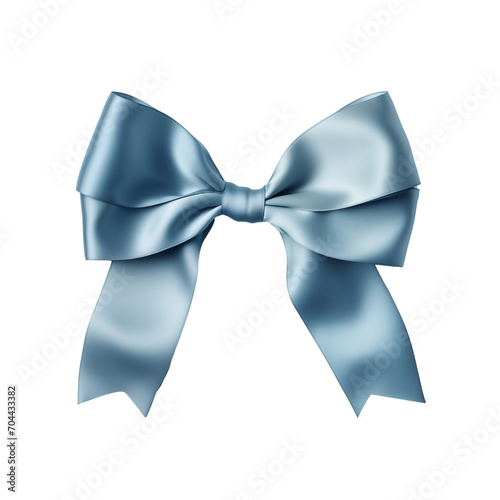 blue bow ribbon on an isolated