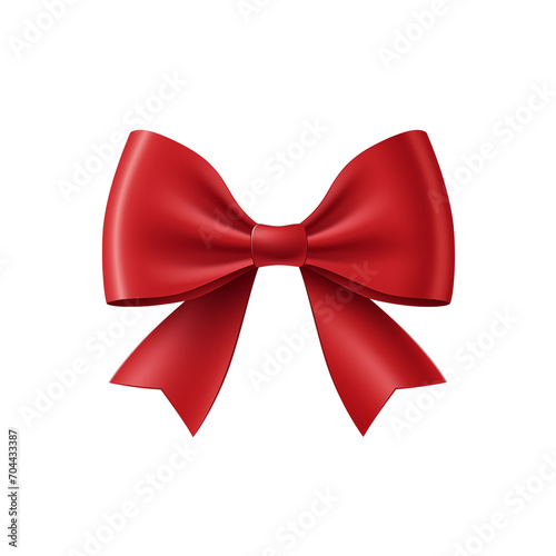 red bow ribbon on an isolated