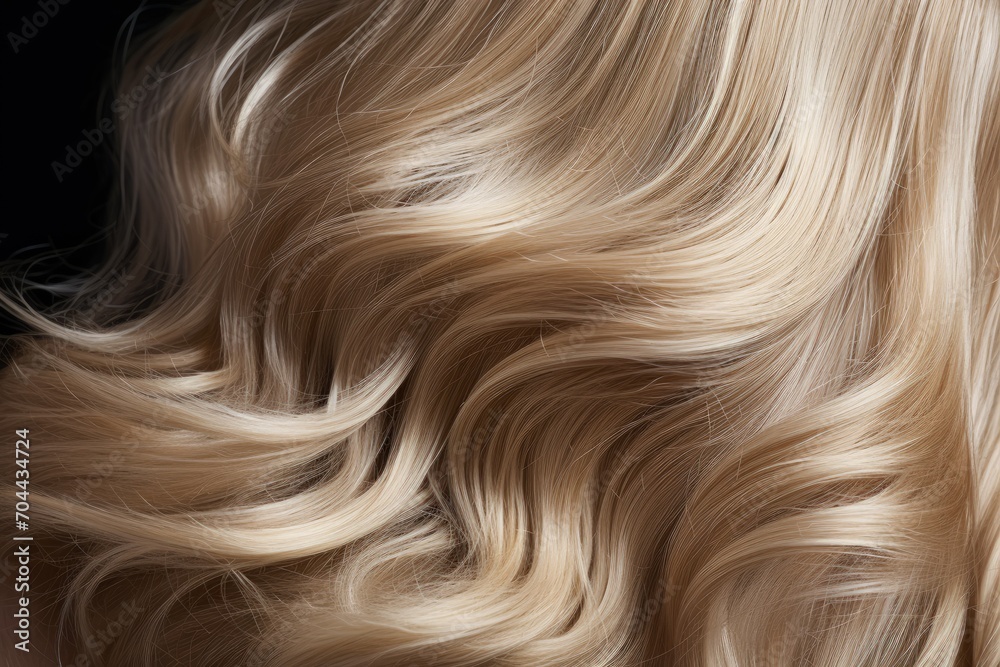Shiny healthy platinum blonde hair