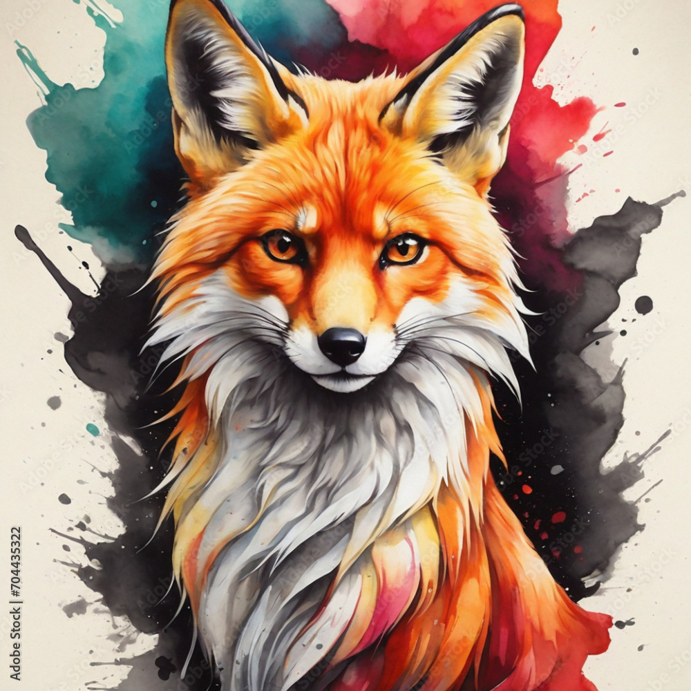 Fototapeta premium red fox cartoon