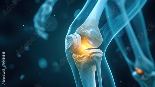 Knee Joint Replacement, 3D Style Illustration photo
