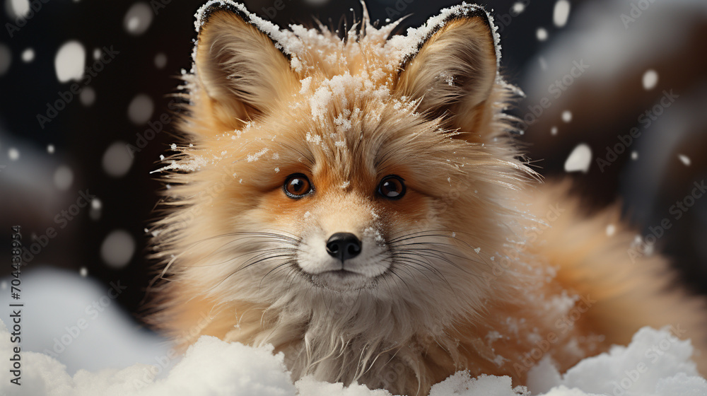 Obraz premium red fox in snow