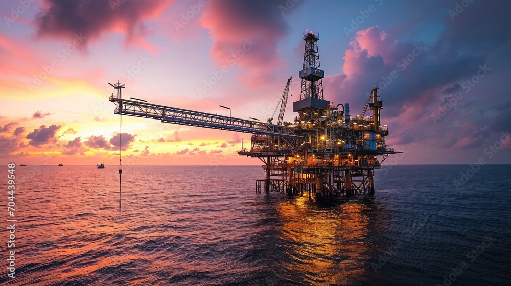 Petroleum platform oil and gas at sea
