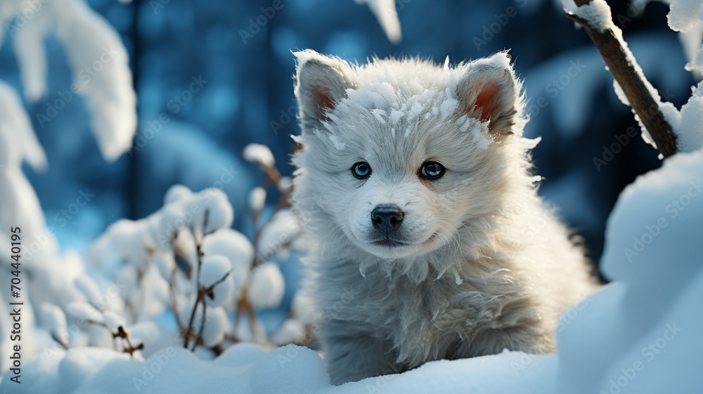 Obraz premium dog in snow