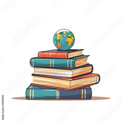 stack of books isolated on white