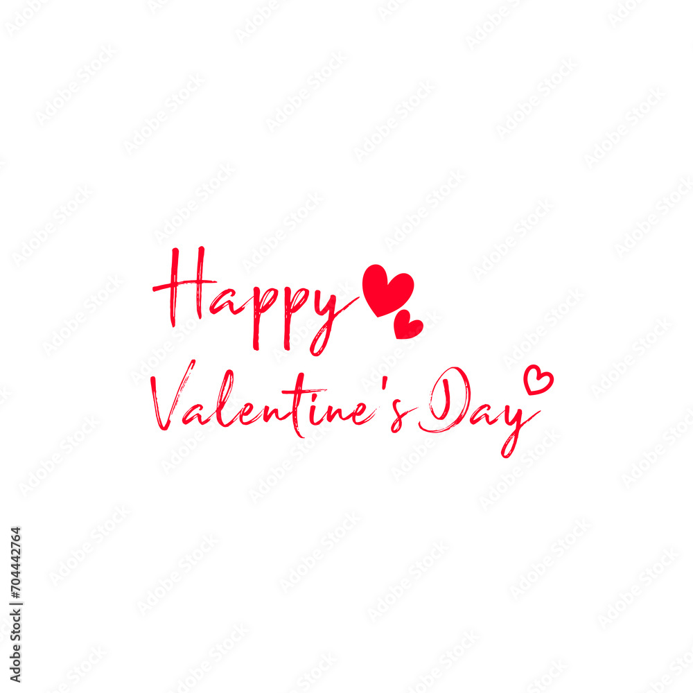 Happy Valentines Day lettering. text on white background. Vector illustration.