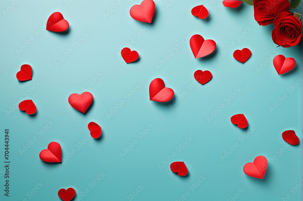 Valentine's Day Special theme Background paper art style