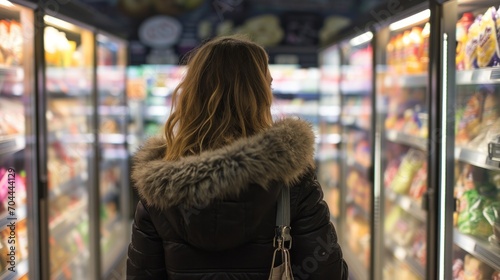 The Bountiful Harvest, A Woman Immersed in a Cornucopia of Culinary Delights