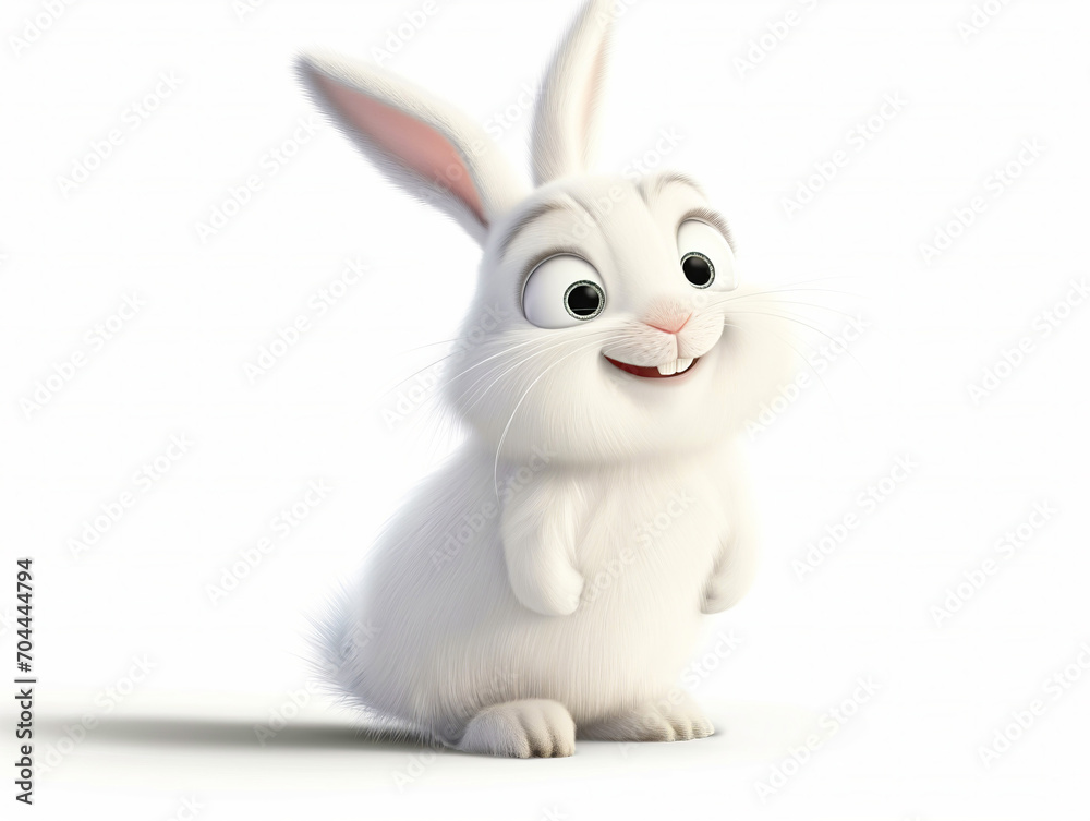 Obraz premium 3d cute arctic hare isolated on white