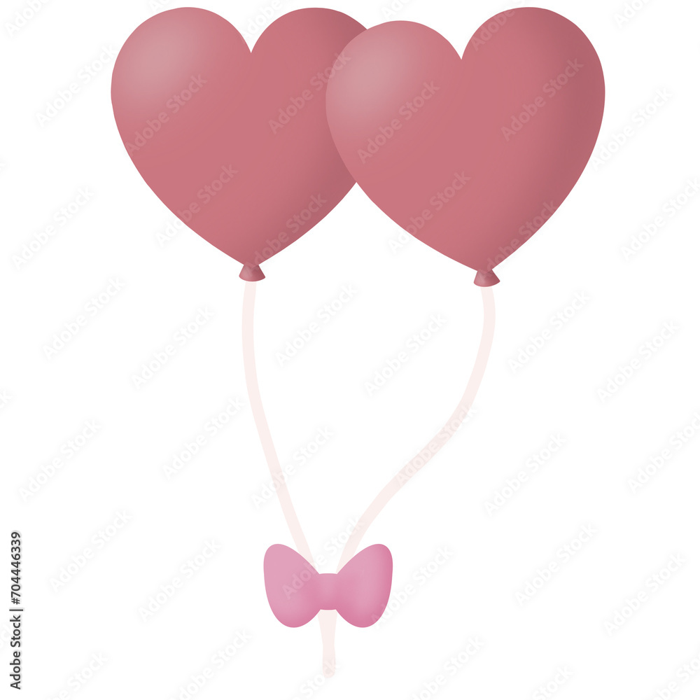Two heart balloons.