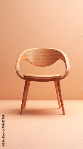 Wooden Chair in Front of Brown Wall