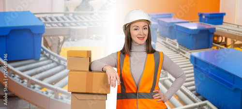 Woman storekeeper. Warehous...