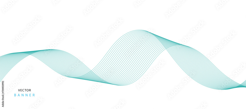 Abstract illustration of vector banner. Modern vector banner template with blue wavy lines. Abstract illustration of vector banner. Modern vector banner template with blue wavy lines.