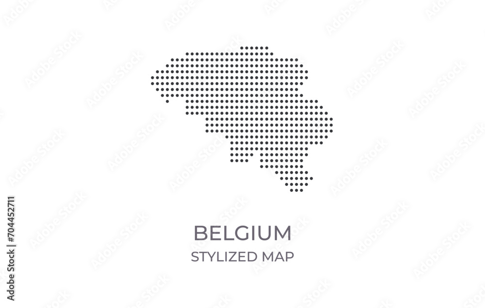 Dotted map of Belgium in stylized style. Simple illustration of country map for poster, banner.