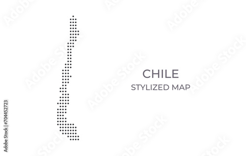 Dotted map of Chile in stylized style. Simple illustration of country map for poster, banner.