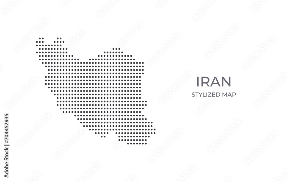 Dotted map of Iran in stylized style. Simple illustration of country map for poster, banner.